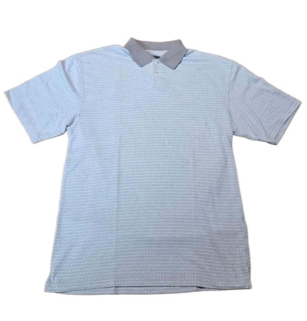 Van Heusen Men's Short Sleeve Geometric Print Polo Shirt Medium